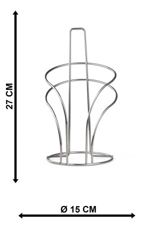 Dekoratif Metal Havlu Peçetelik- Kağıt Havluluk Krom - 7