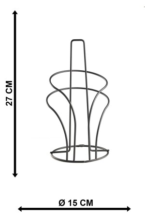 Dekoratif Metal Havlu Peçetelik- Kağıt Havluluk Siyah - 7