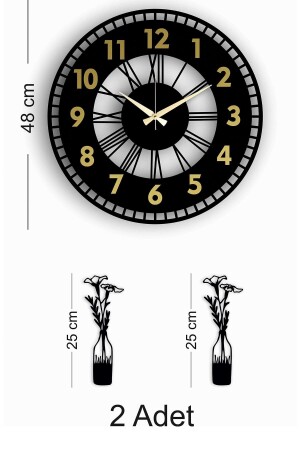 Dekorative verspiegelte Wanduhr + Vasenmalerei - 7