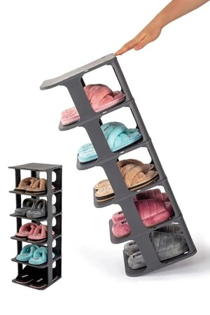 Dekorativer Schuhregal-Organizer mit 5 Fächern, reproduzierbarer Slipper-Schuh-Organizer LGY-00324 - 4