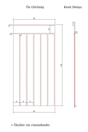 Dekoratives Wandpaneel (54 x 105 cm), lackierbares 10 mm dickes rohes MDF-Wandpaneel aus Holz 2369874128524561 - 8