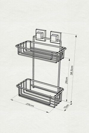 Delme Vida Matkap Yok! Easyfıx Yapışkanlı Iki Katlı Banyo Rafı Mat Ef256 11.EF.256.02 - 5