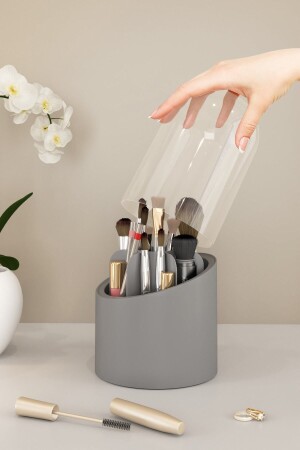 Deluxe Make-up-Pinsel- und Kosmetik-Organizer, hygienischer Organizer mit transparenter Abdeckung - 2