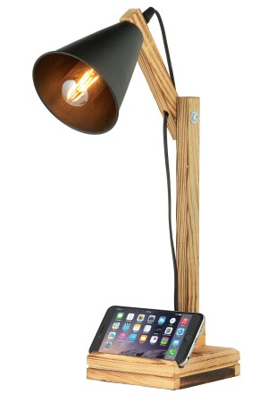 Demo-Tischlampe aus Holz – Schwarz 63133 - 3