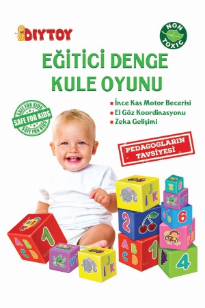 Denge Kulesi Oyunu 0-3 Yaş Eğitici Oyuncak - 7