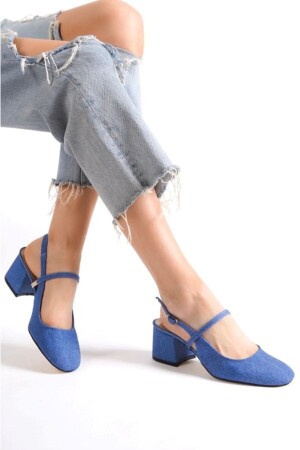 Denim – High Heels mit 5 cm dickem Absatz und breiter Zehenpartie - 2