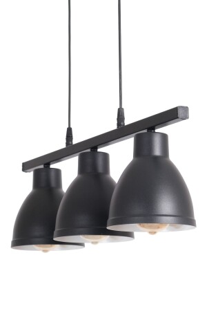 Denis Modern Design Wohnzimmer – Küche – Café, schwarzes Gehäuse, schwarze Farbreihe, 3-teiliger Kronleuchter - 2