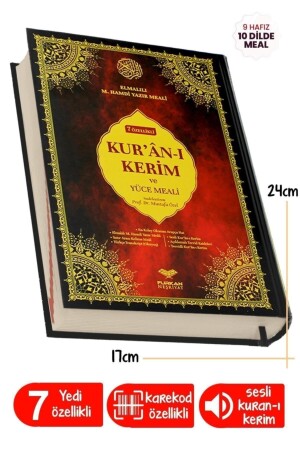 Der Heilige Koran 7 bietet arabische interlineare türkische Lesung, Wortbedeutung, Übersetzung, Tajweed, mittlere Größe, KRN-7-ORT - 3