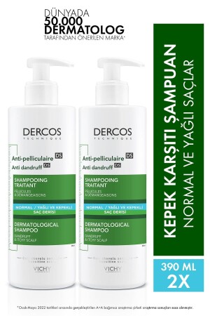 Dercos Anti-dandruff Kepek Karşıtı Şampuan Normal & Yağlı Saçlar 390 Mlx 2 Adet 8681689315023 - 2