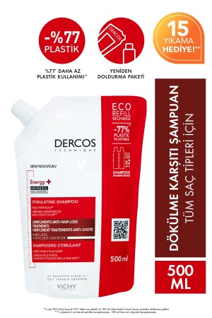 Dercos Energy- Saç Dökülmesi Karşıtı Şampuan - 500 ML Yeniden Dolum Paketi - 2