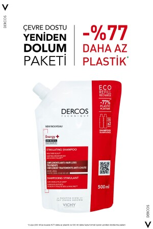 Dercos Energy- Saç Dökülmesi Karşıtı Şampuan - 500 ML Yeniden Dolum Paketi - 4