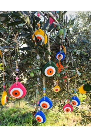 Design 10 Stück handgefertigte Evil Eye Perlen Garten-Balkon-Wand-Ornament – ​​dekorativer Haus-Baum-Hotel-Ornament - 3