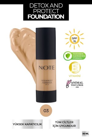 Detox & Protect Canlandırıcı Etkili Spf 15 Kapatıcı Fondöten 03 Medium Beige - 2