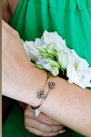 Diamantarmband mit doppelter Blume und Rose - 6