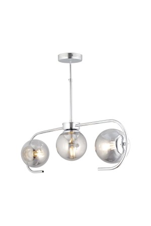 Diaspor 3-reihige Chrom-Rauchglas-moderne Pendelleuchte für junges Zimmer, Schlafzimmer, Retro-Wohnzimmer-Kronleuchter 3948-03-CH - 4