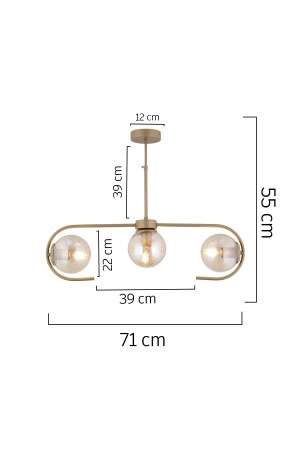 Diaspor 3-teilige Vintage moderne Hängelampe, junges Zimmer, Schlafzimmer, Retro-Wohnzimmer, Kronleuchter 3948-03-FR - 7