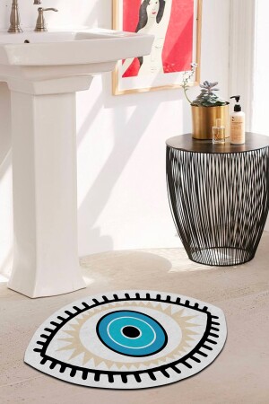 Digital bedruckte Anti-Rutsch-Unterseite Evil Eye Badematte Doppel-Toilettenset (40x60) (60x100)-p22 Mat-22 - 4