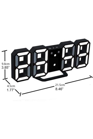 Digitale dekorative Tisch- oder Wanduhr mit weißer LED und schwarzem Gehäuse 1999schwarz - 7