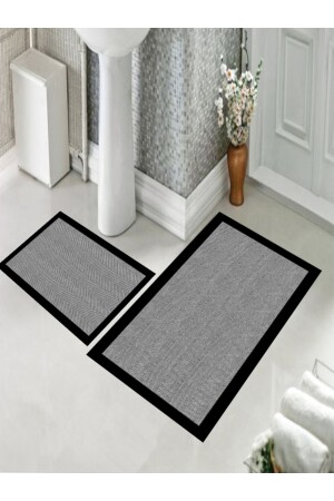 Dijital Baskı Kaymaz Taban Yıkanabilir 2'li Banyo Ve Klozet Takımı 60x100 - 50x60 HLÖ-4 - 3