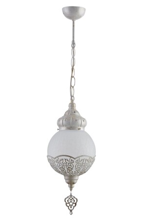 Dilan Ottoman Authentic Cream Color White Glass Pendant Lamp Living Room - Kitchen - Bedroom Single Kronleuchter dilankremtekli - 4