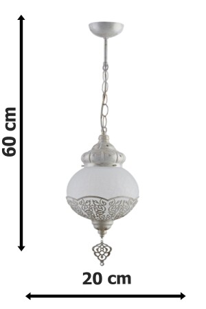 Dilan Ottoman Authentic Cream Color White Glass Pendant Lamp Living Room - Kitchen - Bedroom Single Kronleuchter dilankremtekli - 6