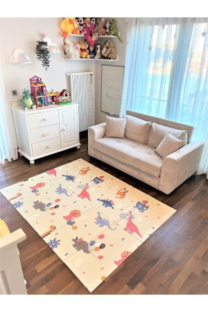 Dino Road faltbare doppelseitige Spielmatte 150 x 200 x 1 cm - 4