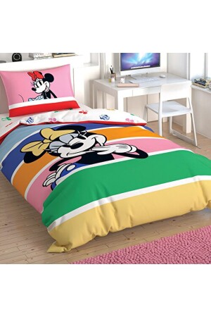 Disney Minnie Mouse Rainbow Pamuk Nevresim Takımı 000000001000043804 - 3