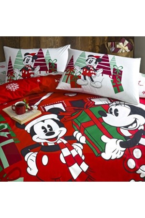 Disney Minnie&mickey Christmas Pamuk Çift Kişilik Nevresim Takımı 000000001000044784 - 6