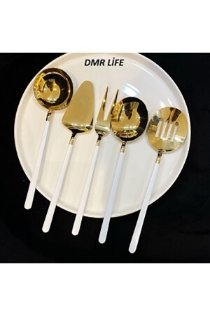 Dmr Life 5 Parça Titanyum Gold Beyaz Sos Servis Takımı (küçük Boydur) TYC00728597371 - 2