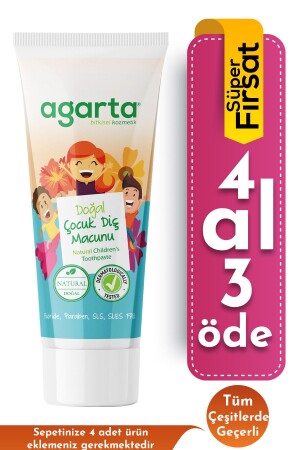 Doğal Florürsüz Çocuk Diş Macunu Çilekli 75 ml - 2