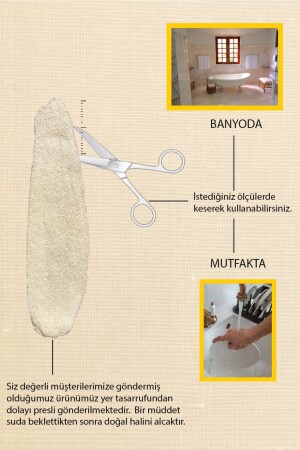 Doğal Kabak Lif (60-70 CM)- Mutfak Ve Banyo- Doğal Kese - 4