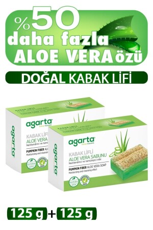 Doğal Kabak Lifli El Yapımı Aloe Vera Sabunu 2 Adet 125g Kabak-Lifli-Aloe-vera-sabun - 3