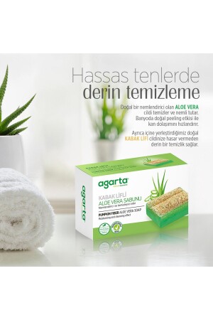 Doğal Kabak Lifli El Yapımı Aloe Vera Sabunu Arındırıcı Etkili 125 gr - 4