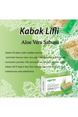 Doğal Kabak Lifli El Yapımı Aloe Vera Sabunu Arındırıcı Etkili 125 gr - 6