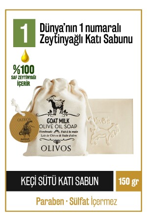 Doğal Keçi Sütü Ve Zeytinyağlı Katı Sabun Keçi Sütlü El Sabunu Yoğun Nemlendirici Kese Hediye 150 Gr 15301173 - 2