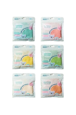 Doğal Oyun Hamuru 6'lı Kartuş Paket Pastel Set (Eco-pack Refill) 6*150gr - 1