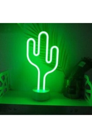 Dogusdeco Cactus Neon Led Illuminated Table-Night Light Decorative Neon Led Lamp NENKAK - 2