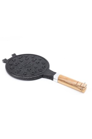 Döküm Waffle Tavası Ahşap Kulp Siyah - 4