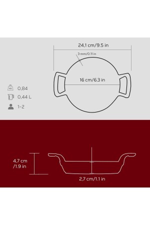 Döküm Yuvarlak Sahan Döküm Demir Yekpare Çift Kulplu Çap(Ø)16cm. - 7