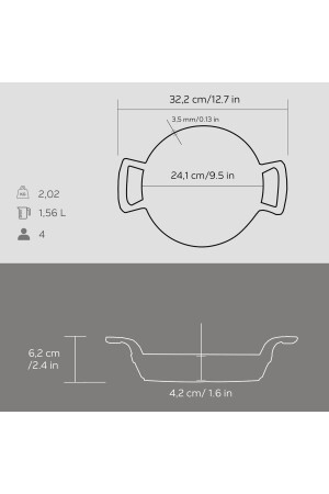 Döküm Yuvarlak Sahan Döküm Demir Yekpare Çift Kulplu Çap(Ø)24cm. LV ECO Y TV 24 SHN - 8