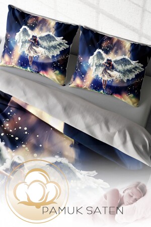 Doppelbett-Bettbezug-Set, eng gewebter Baumwollsatin, 3D-Sonderdesign Angela (ohne Laken) PERLASERA30438 - 6