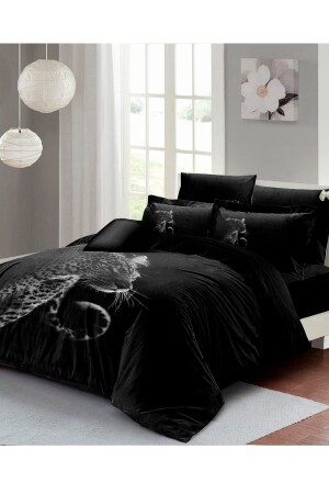 Doppelbett-Bettbezug-Set, eng gewebter Baumwollsatin, 3D-Spezialdesign, Black Panther (ohne Laken), PERLASERA25380 - 5