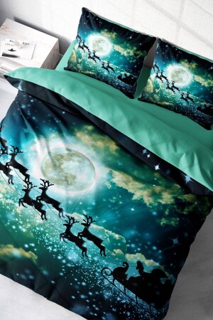 Doppelbett-Bettbezug-Set, eng gewebter Baumwollsatin, 3D-Spezialdesign, Ny Deer (ohne Laken) PERLASERA30698 - 2