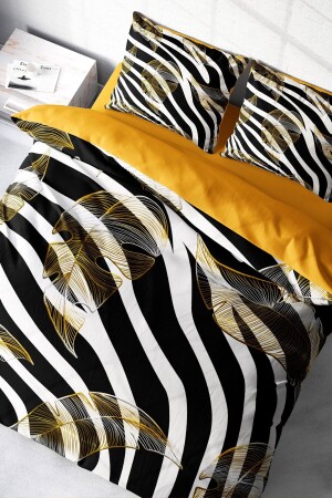 Doppelbett-Bettbezug-Set, eng gewebter Baumwollsatin, 3D-Spezialdesign, Zebrafeder, monohome9116 - 1