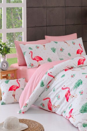 Doppelbett-Bettbezug-Set Flamingo - 3