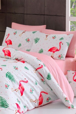 Doppelbett-Bettbezug-Set Flamingo - 4