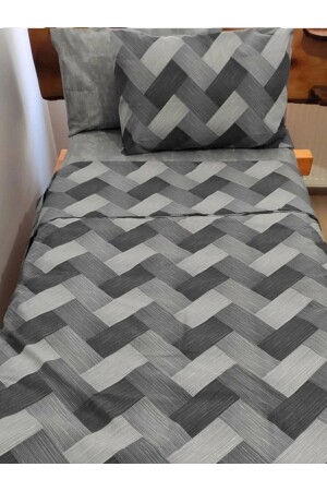 Doppelbett-Bettbezug-Set in Grau, Zigzag, Yenidesen02102714534529 CA25482023 - 7