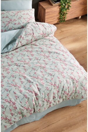 Doppelbett-Bettbezug-Set, rosa Blume, NTÇİFTPEMBEÇİÇEK - 6