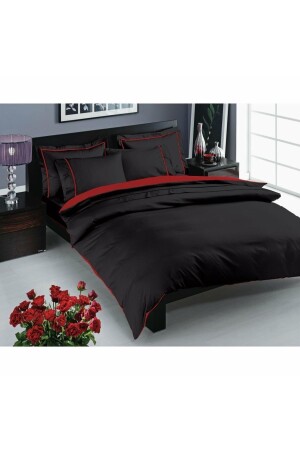 Doppelbett-Deluxe-Satin-Bettbezug-Set Prestige Schwarz P15680S4320 - 1