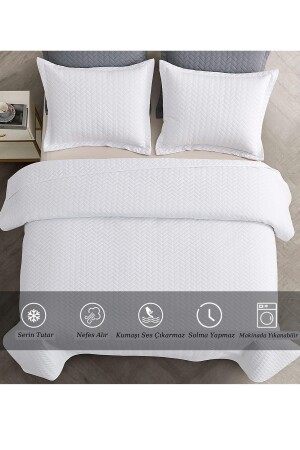 Doppelbett weiß gesteppt gemustert 1700 g Summer Pike White Hotel Pike 200 x 230 cm 00709 - 4